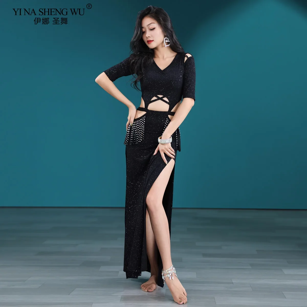 Buikdanskostuum Lange Jurk Vrouwelijke Elegante Rok Oosterse Danstraining Sexy Voor Vrouwen Buikdansen Prestatiekleding