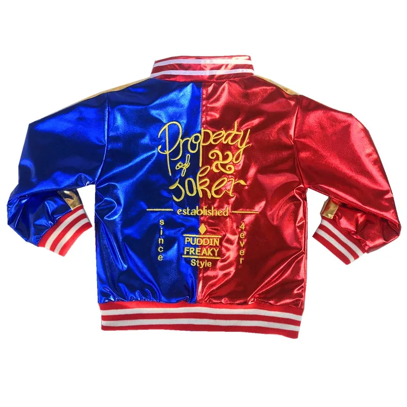 CyHigh Quality Embroidery Suicide Harley Cosplay Costumes Squad Quinn Kids Girls Jacket Pants Sets Carnival Party Dress
