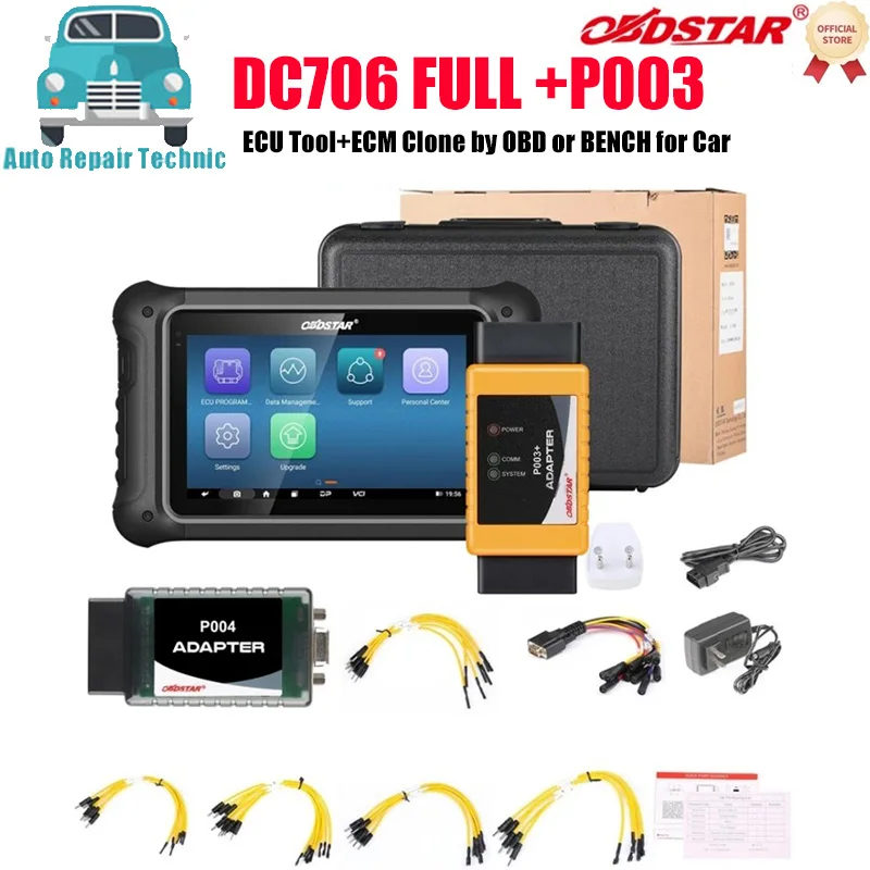 

OBDSTAR DC706 ECU Tool полная версия для ECM /TCM/ BODY/Clone от OBD или скамья для автомобиля и мотоцикла с P003 + адаптером