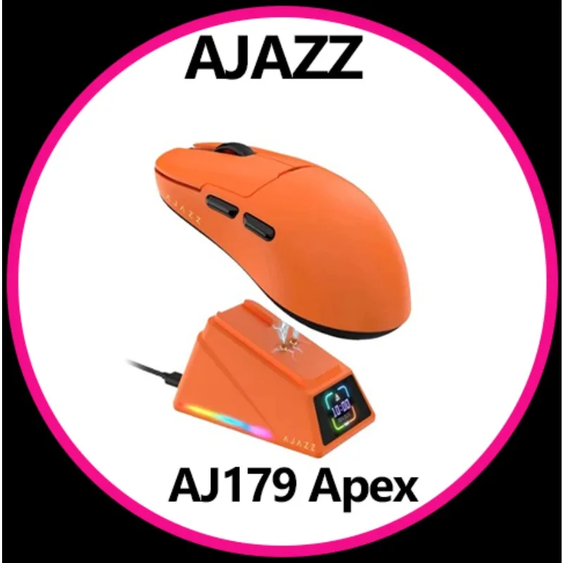 

Ajazz AJ179 Apex Wireless Bluetooth Gaming Mouse PAW3950 30KDPI RGB Charging Base Three-mode Connection Wired Gaming Mouse