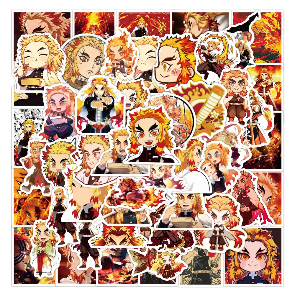 10/30/50PCS Anime Demon Slayer Rengoku Kyoujurou Graffiti Stickers Backpack Scrapbook Laptop Skateboard Cool Stickers Wholesale