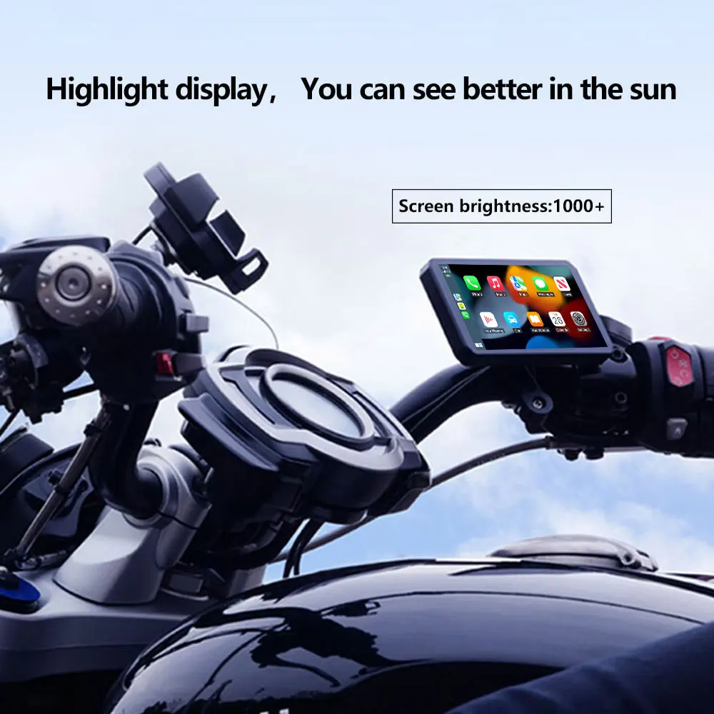 Wireless Carplay Motorcycle Android System GPS Navigation Screen With 6.1''Touch Display Compatible With All Moto Models