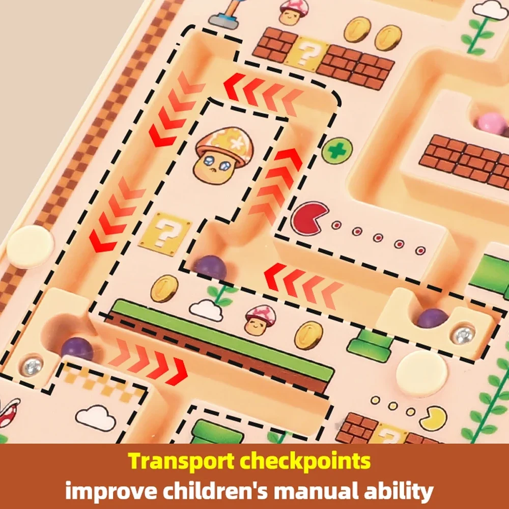 Nuovo labirinto magnetico per bambini Palla da passeggio Classificazione dei colori Formazione della concentrazione del bambino Scrittura Pensiero Educazione Puzzle Toy