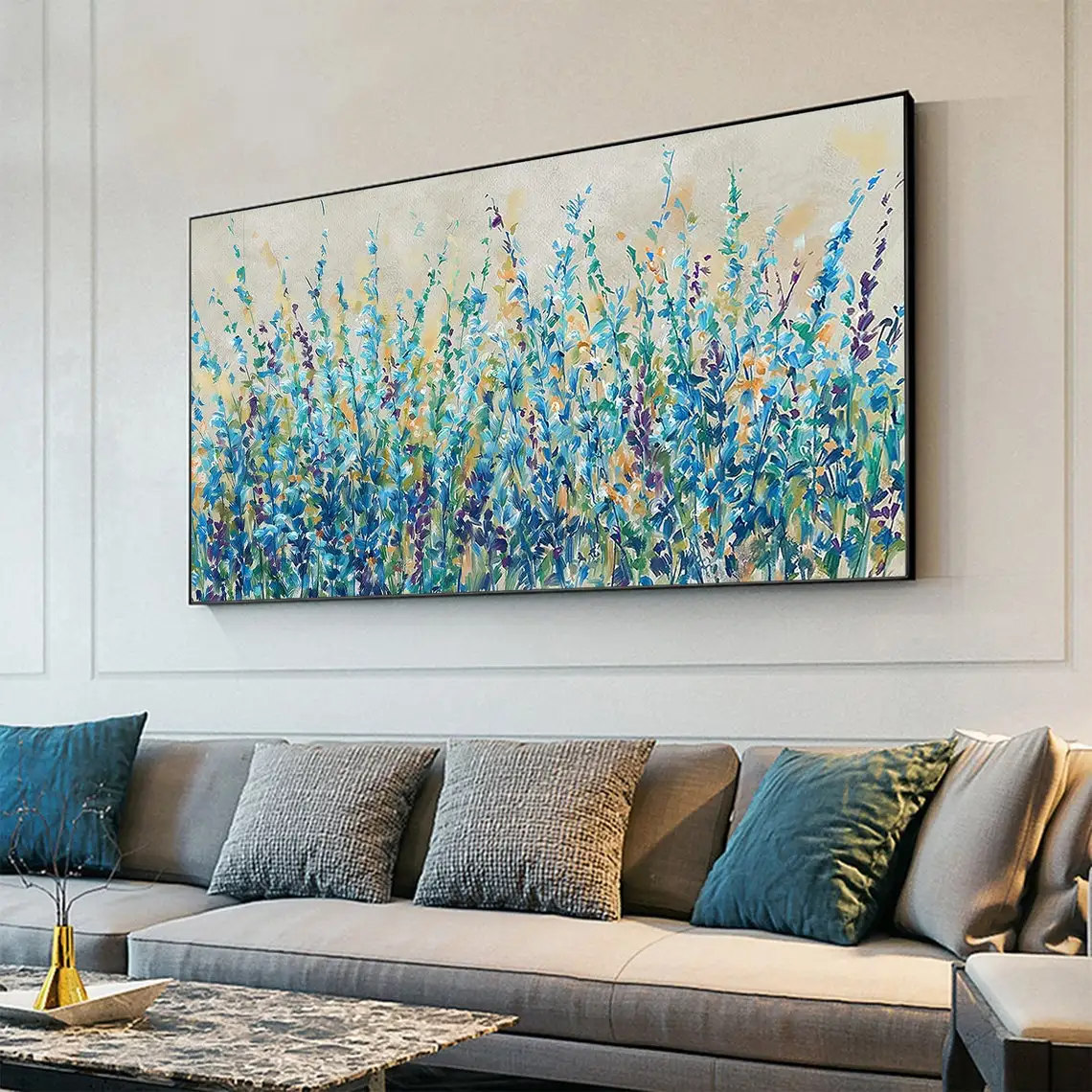 3D Flower Oil Painting Hand Painted On Canvas White Cherry Flower Large Wall Art Palette Knife PaintingTextured Acrylic Painting