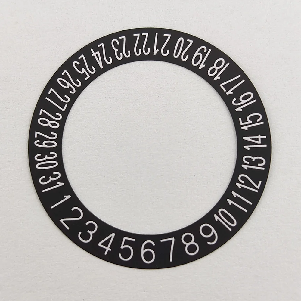 NH35 warna-warni Datewheel Patch latar belakang putih ganti tanggal cakram 6H cocok untuk NH34 NH35A NH36A gerakan