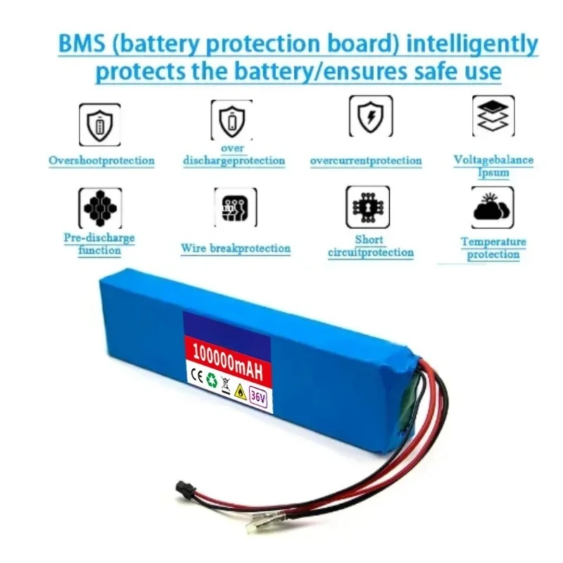 10S3P 36V 100Ah بطارية ليثيوم حزمة ل Xiaomi Mijia M365 36V بطارية حزمة سكوتر كهربائي BMS #2