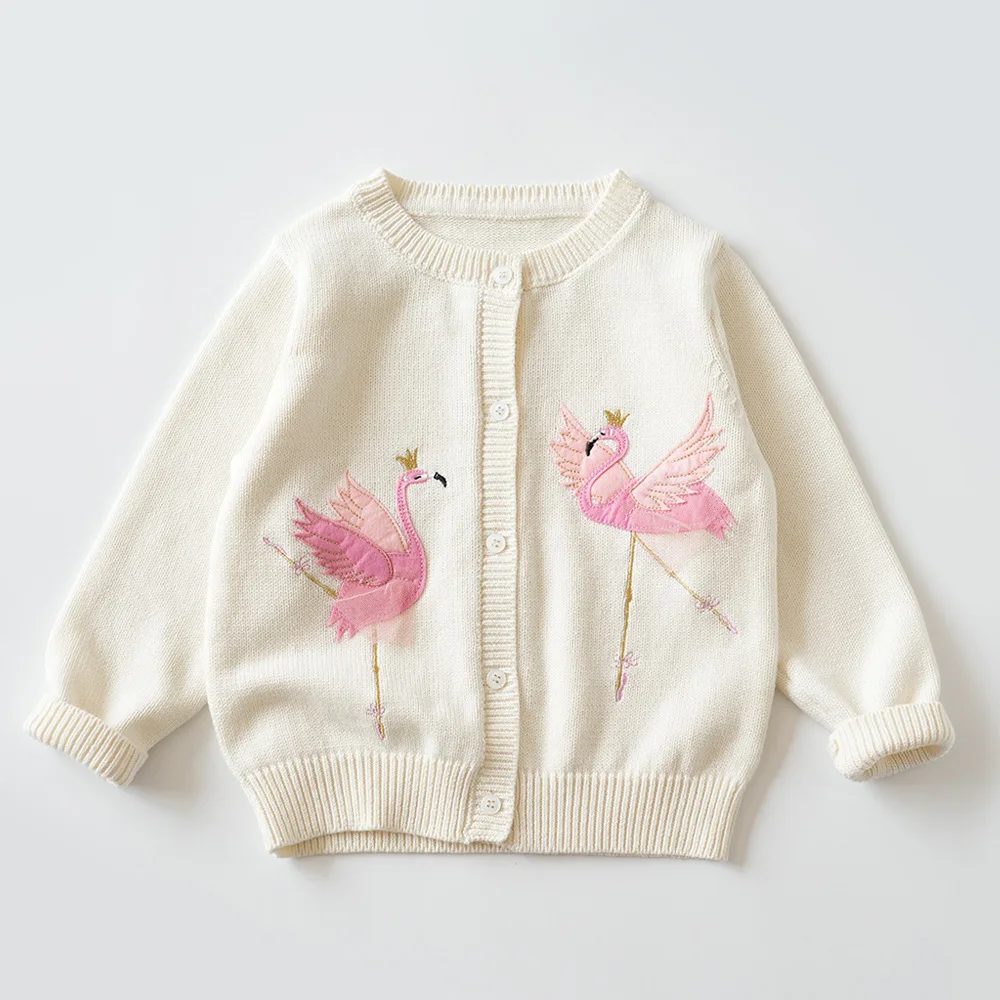 Baby Girls Princess Knitted Sweater Cardigan, Spring Autumn Long Sleeve Outerwear Support Wholesale Kids Clothes