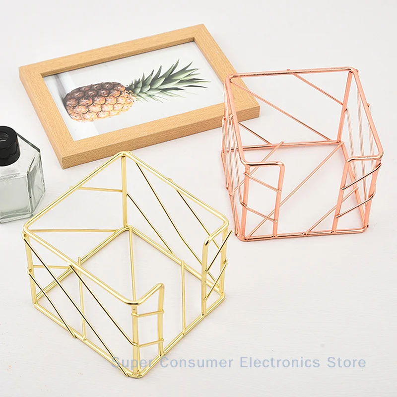 Sticky Note Holder Dispenser Notepad Holder Desk Storage Box Creative Hollow Out Pattern Sticky Notes Box Office Supplies