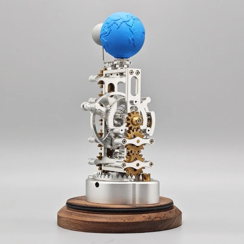 Precision Mechanical Earth and Moon Model Metal Dynamic Desktop Craft Art Ornament Gift