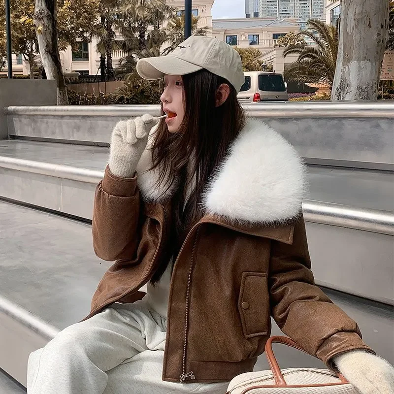 Winter New Faux Fur Thicken Coat for Women High-quality Loose Sheepskin Fur Sherpa Jacket Womens -Faux Lambskin Shearling