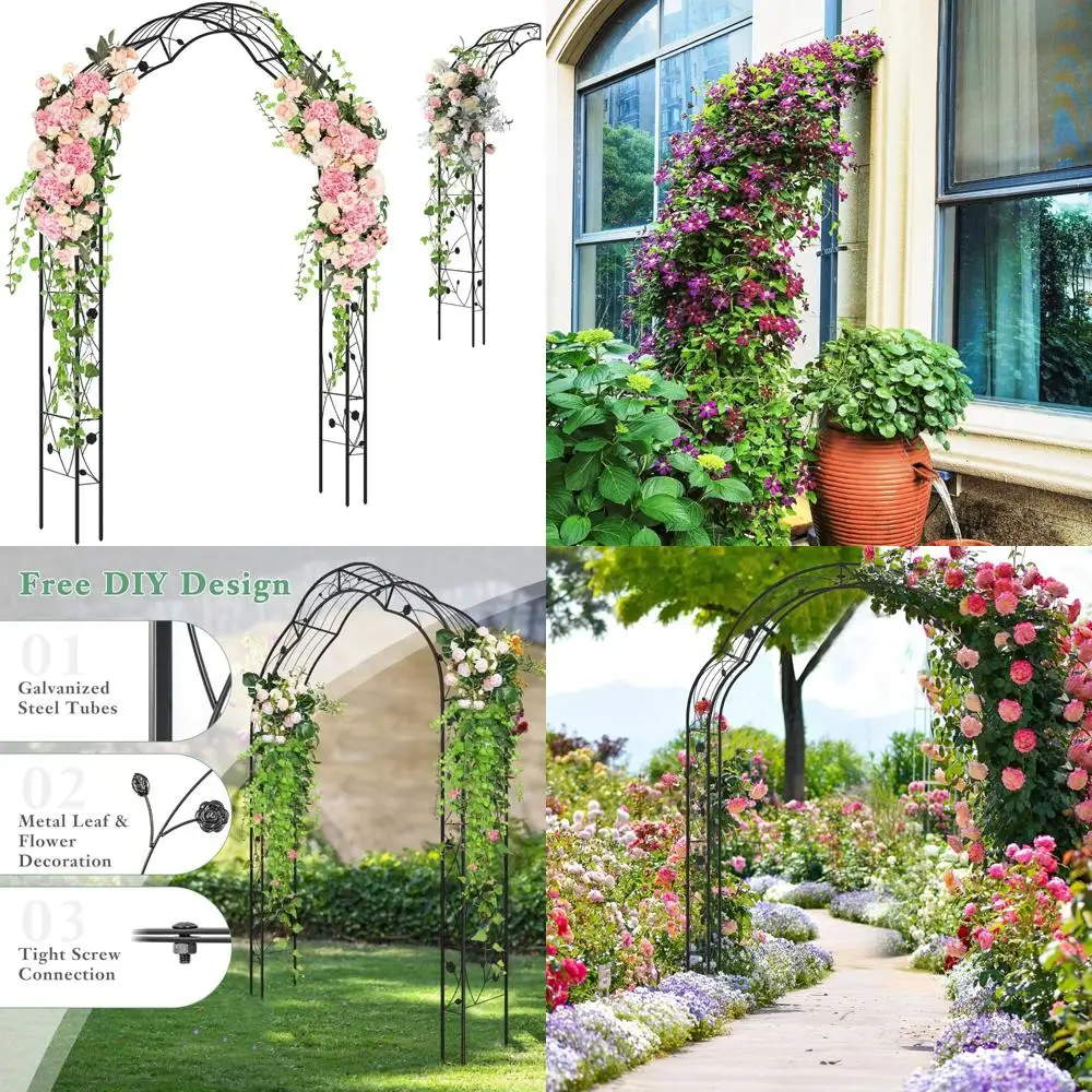 

Садовая арка, прочная стальная беседка разных размеров и металлическое цветочное украшение, уличная садовая решетка для вьющихся растений