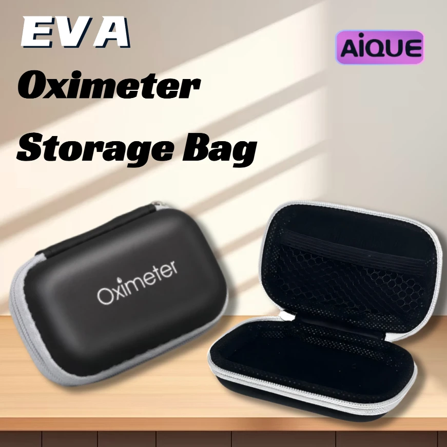 JUSTLANG EVA Fingertip Pulse Oximeter Storage Bag Smooth Zipper Case Oxygen Saturation Organizer Box Waterproof Pouch Bag Travel