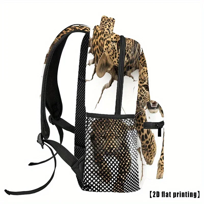Custom Custom Leopard Breaking Through Wall 2 Travel Hiking Backpack - 20