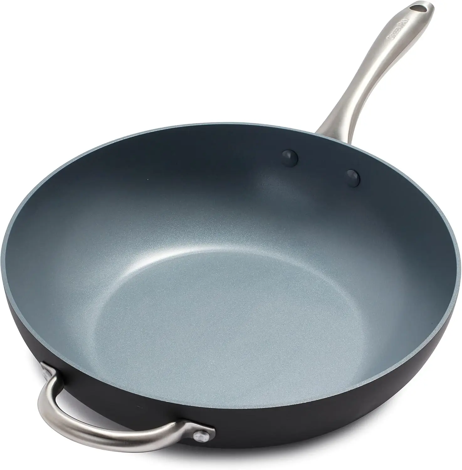 

Healthy Ceramic Nonstick 12.5" Wok Pan, PFAS-Free & Oven Safe, Scratch-Resistant Gray Cookware