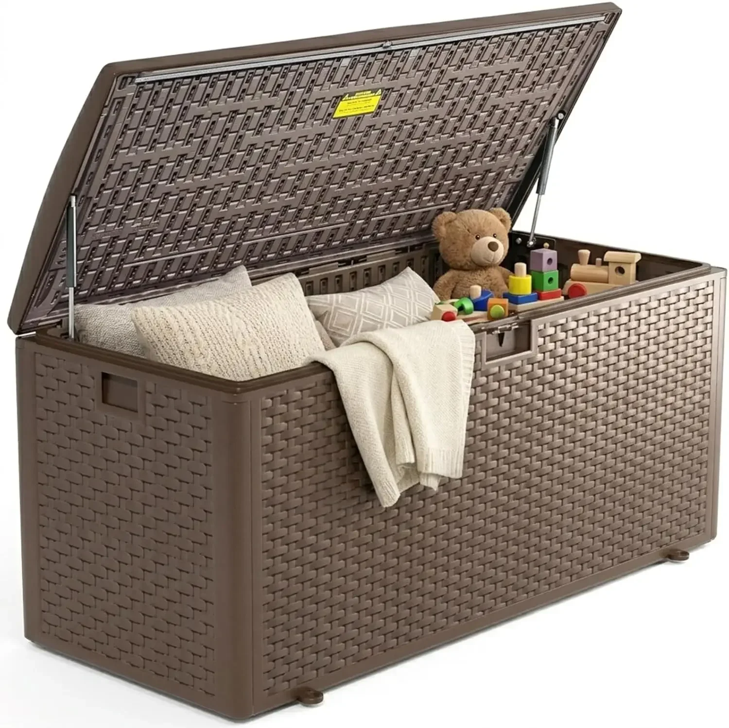 Premium Pro Edition 180 Gallon Lockable Resin Deck Box, Waterproof & UV-Resistant Outdoor Storage Box for Outdoor Cushion Storag