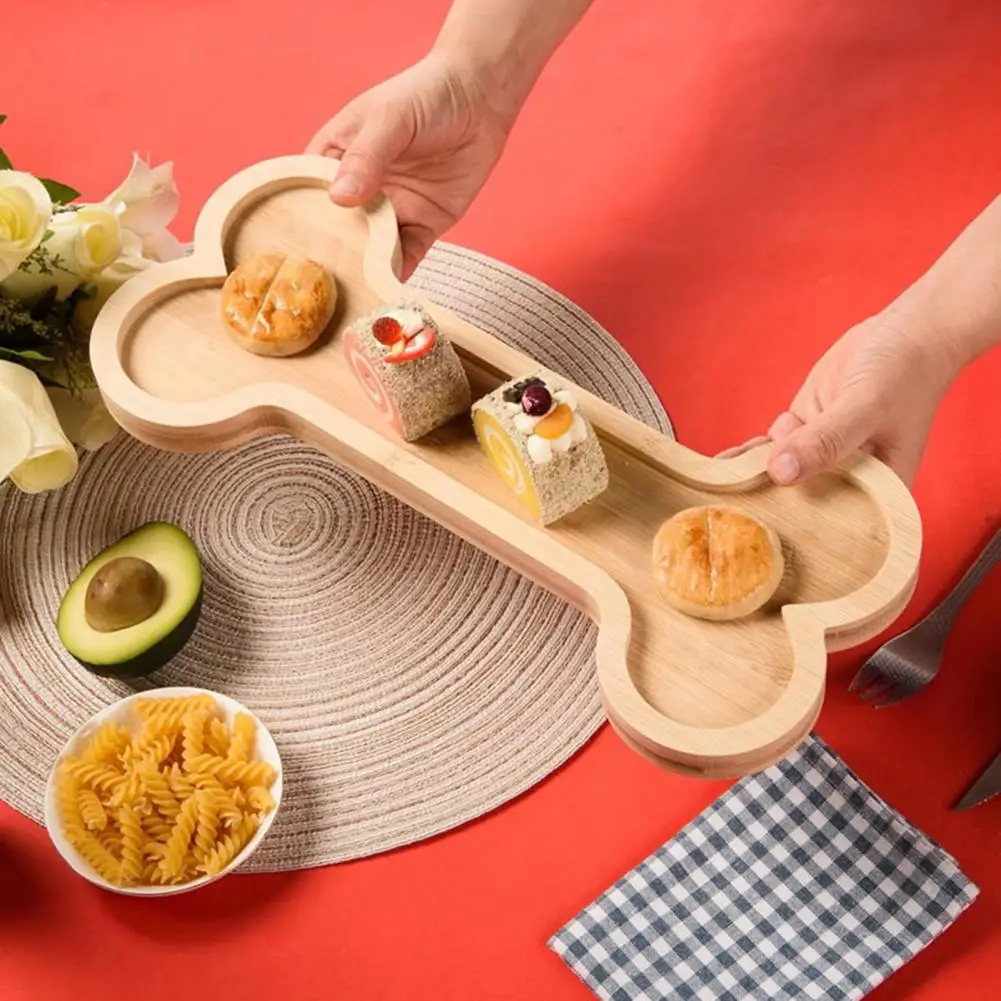 طبق حلوى ريفي من الخيزران صينية تقديم على شكل عظمة أو مخلب لوح فحم طبق للوجبات الخفيفة لمستلزمات حفلات الانتقال لمنزل جديد #2