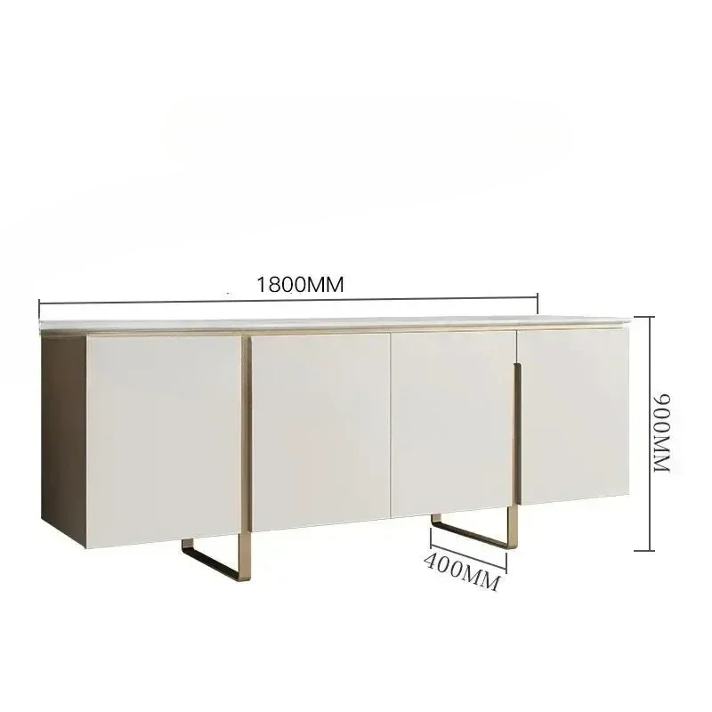 New Dining Room Showcase Auxiliary Furniture Custom White Slate Top Wooden Full Kitchen Wall Storage Chest Of Drawers For Dishes