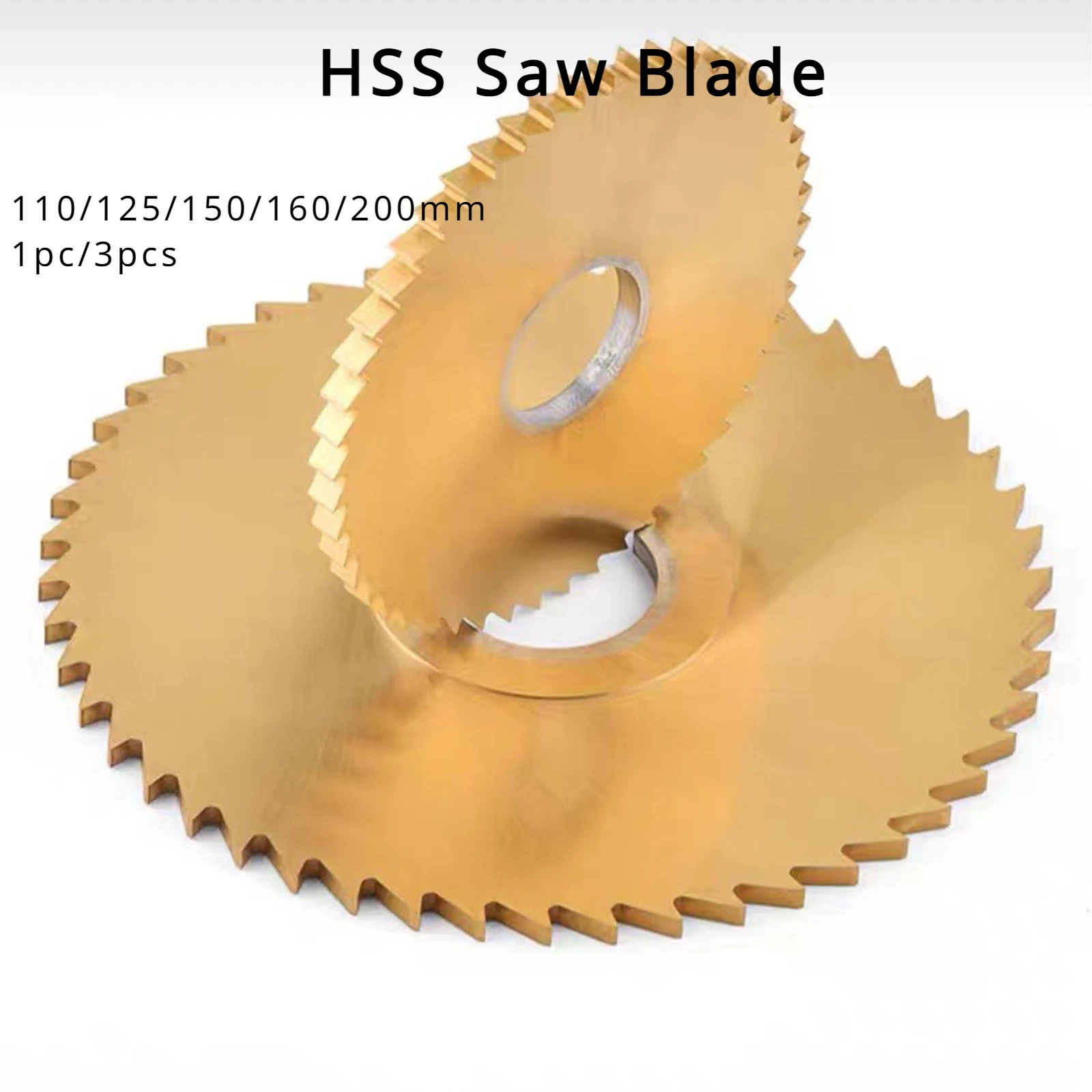 110mm-200mm 1pc/3pcs HSS Circular Saw Blade Titanium Coated Slitting Slotting Wood Copper High Speed Steel