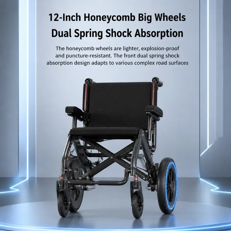 Lightweight Foldable Travel Scooter Wheelchair for Elderly Compact Ultra Light Portable Mobility Aid Easy to Use