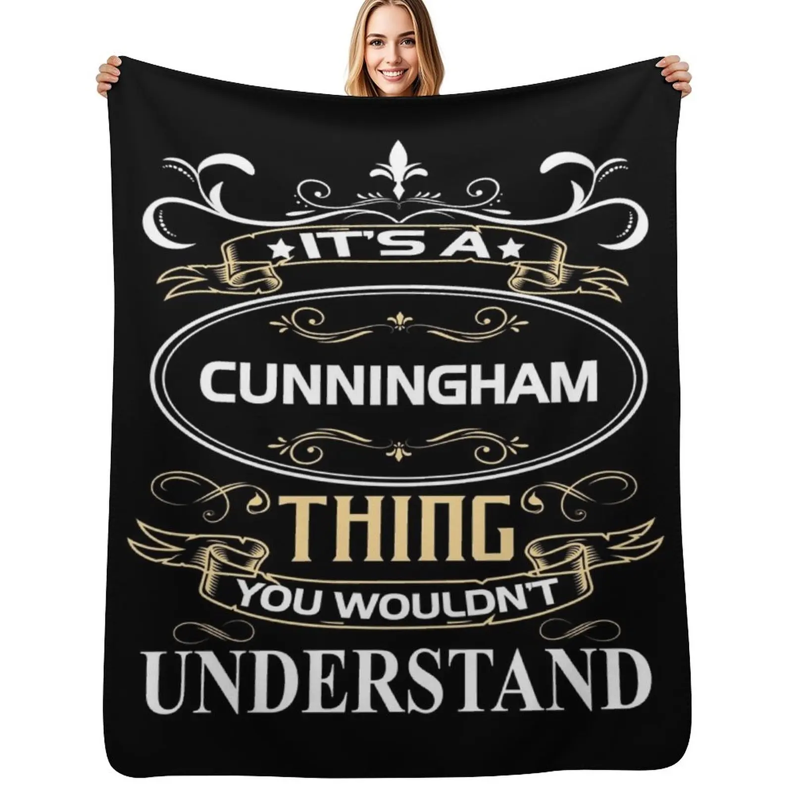 Cunningham Name Shirt It's A Cunningham Thing You Wouldn't Understand Throw Blanket Cute Plaid Cute Decorative Sofa Blankets