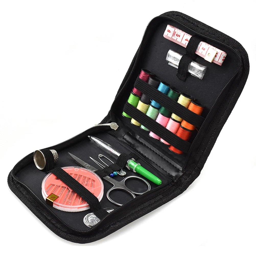 

25pcs Kit With Needles Thread Scissors Zipper Bag For Travel Home Beginners Craft Sewing Tool Set Mini Sewing Supplies For