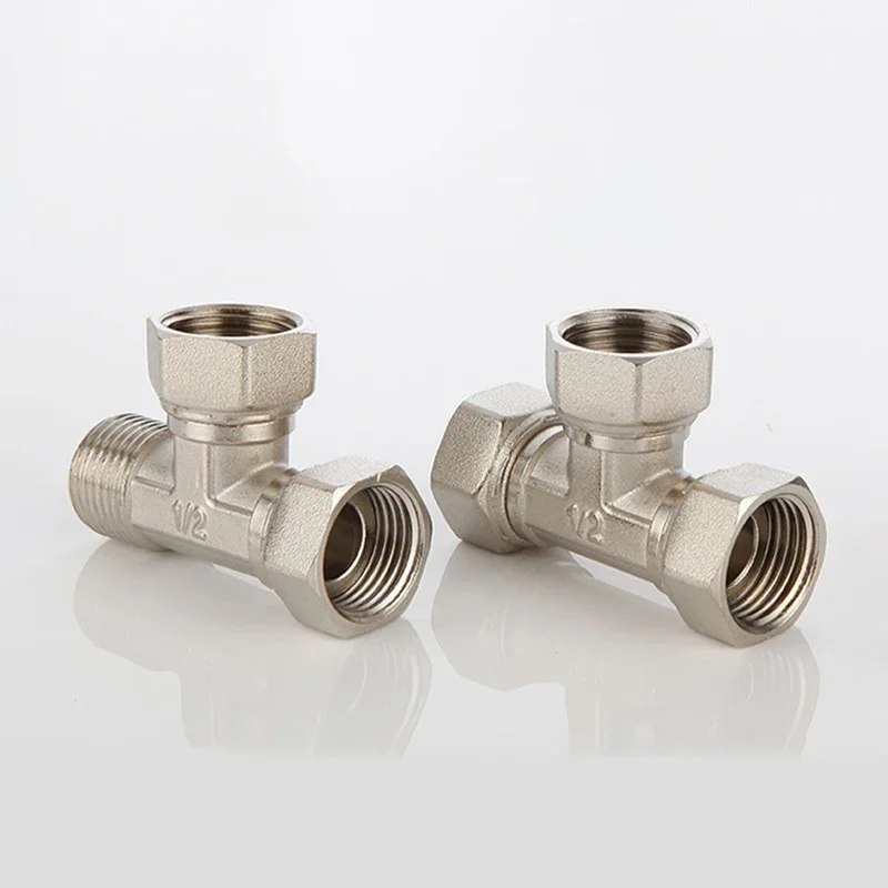 Picture 4: Brass Pipe Fitting Male/Female Thread TEE Type Copper Pipe Fittings Water Oil Gas Adapter 1pcs 1/2