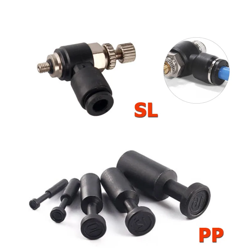 1/2/3PCS SL PP Pneumatic Fitting Pipe Connector Bulkhead Air Quick Coupling Release Water Push In Hose 4mm-16mm Plastic Joint