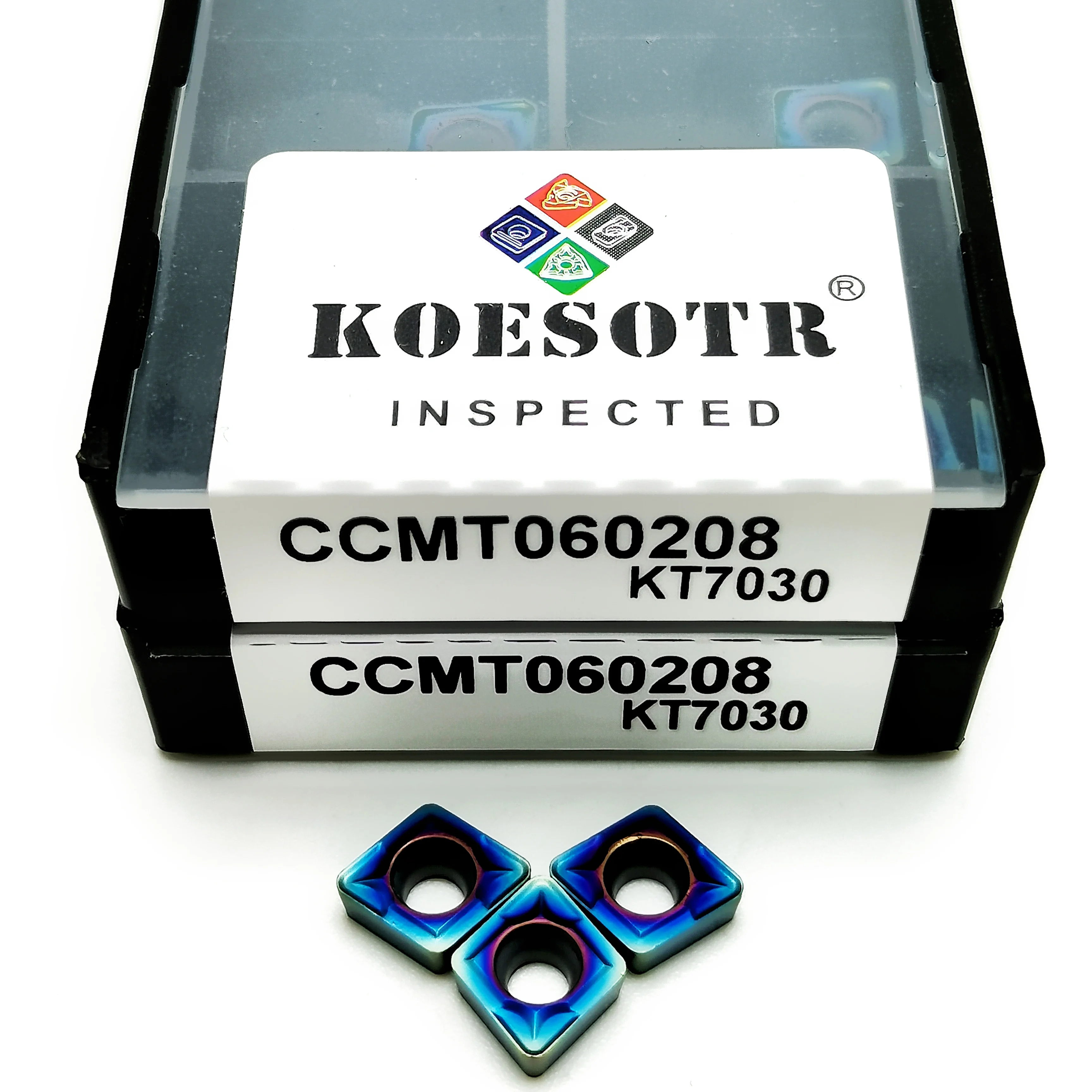 CCMT060204 CCMT060208 KT7030คุณภาพสูง CNC กลึงภายในเครื่องมือคาร์ไบด์เครื่องกัดเครื่องมือเครื่องกลึงโลหะเครื่องมือ CCMT060204 08