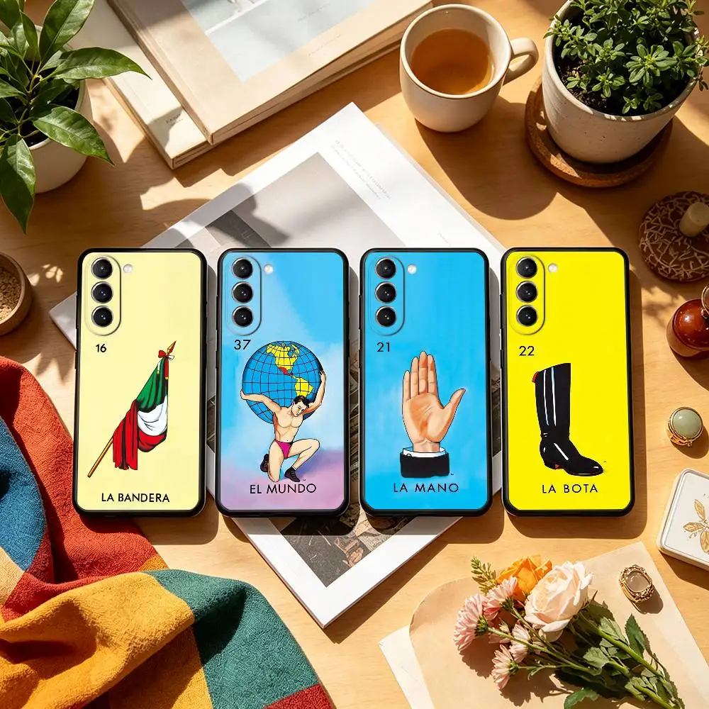 M-Mexican Bingo Loteria-as  Phone Case Black Silicone Soft For Samsung S26,S25,S24,S23,S22,S21,S30,Ultra,Plus,Fe,Lite