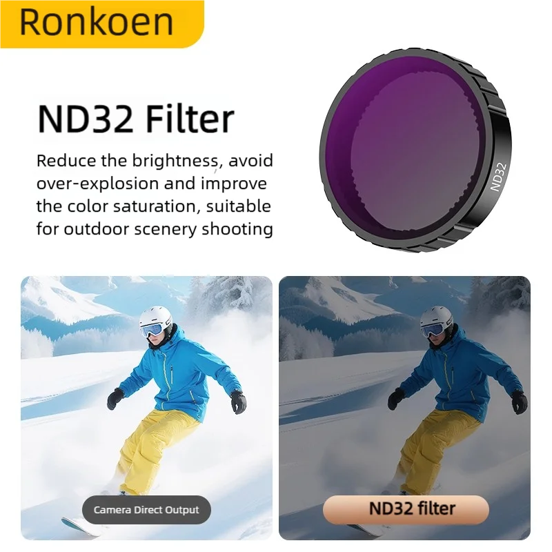Ronkoen ND CPL Filter voor DJI OSMO Action4/5Pro Actie Camera Accessoires CPL ND8 ND16 ND32 Lens Set Aluminium frame
