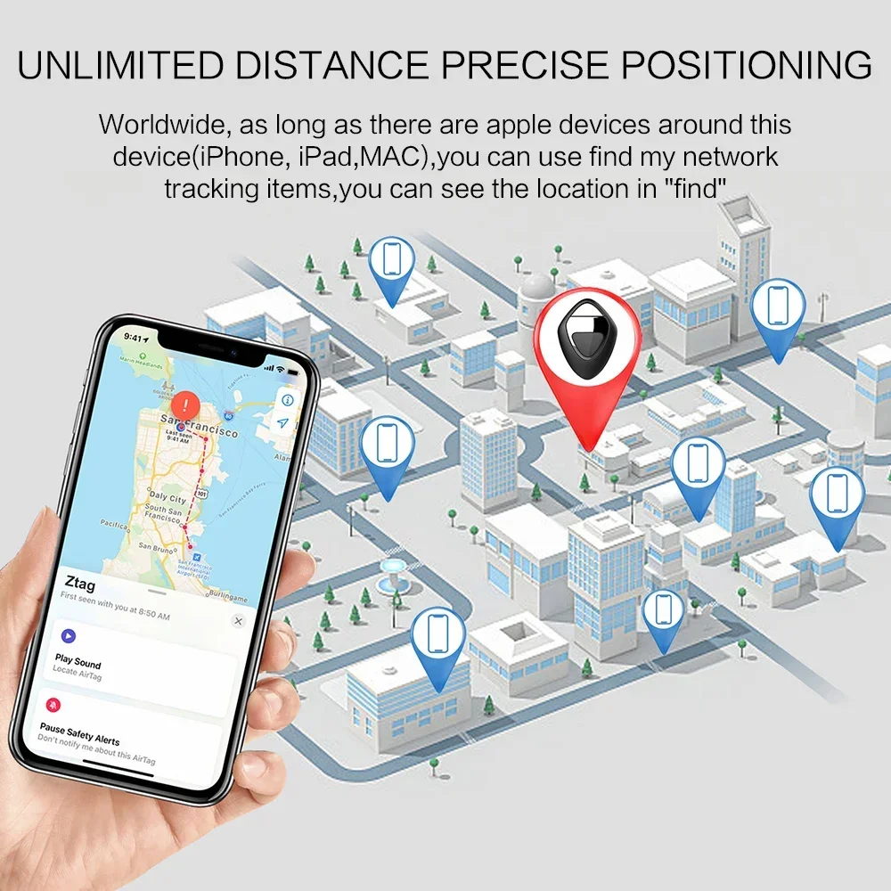 Portable GPS Tracker Mini Bluetooth Tracker for Kids Pet Car Anti-Lost Tracking Device Compatible with iOS and Android image 2