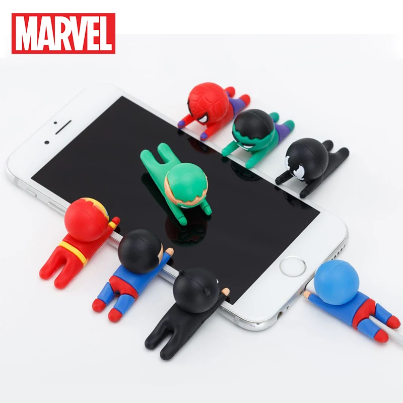 

Disney Marvel Spiderman USB Protective Case Iron Man Hulk Venom Figure Cartoon Silicone Data Cable Bite Protective Cover Toys