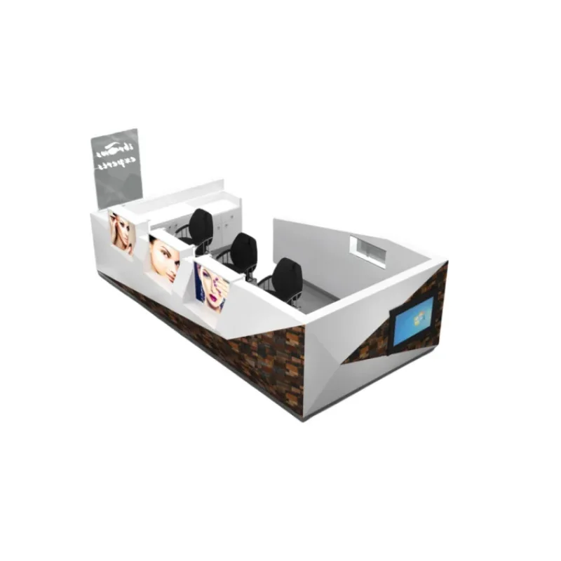 custom.Design Nail Salon Furniture Skincare Display Counter Cosmetics Showcase Eyebrow Station Kiosk Mall Nail Kiosk S
