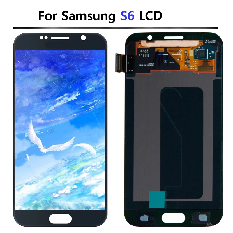 5.1 ''سوبر AMOLED لسامسونج غالاكسي S6 G920 LCD SM-G920F G920F G920FD شاشة الكريستال السائل مجموعة المحولات الرقمية لشاشة تعمل بلمس إصلاح أجزاء
