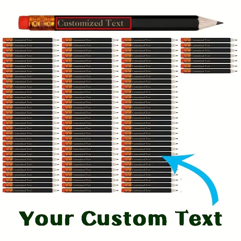 15pcs/30pcs/55pcs/90pcs Customized Personalized Golf Pens with Eraser - Custom engrave your own logo, a gift exclusively for a specific person, black with gold accents, suitable for classrooms, weddings, and business meetings, wedding stationery, durable, can be used as a Teacher's Day gift, New Year's gift, Christmas gift