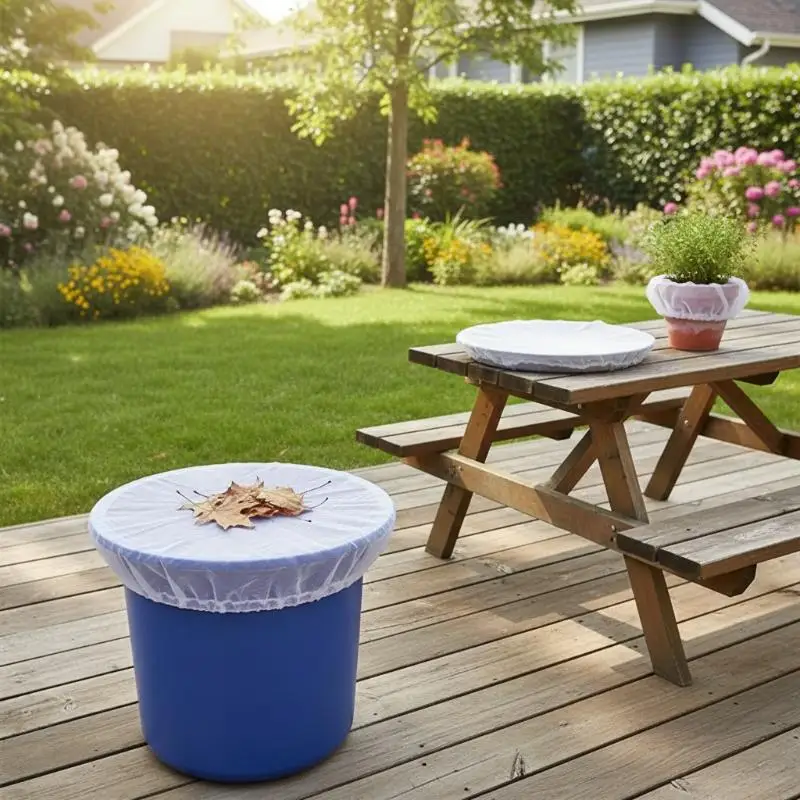 UV Stabilized Outdoor Netting Cover for Rain Buckets Weatherproof Mesh for Garden Tool Protection Enhances Cleanliness