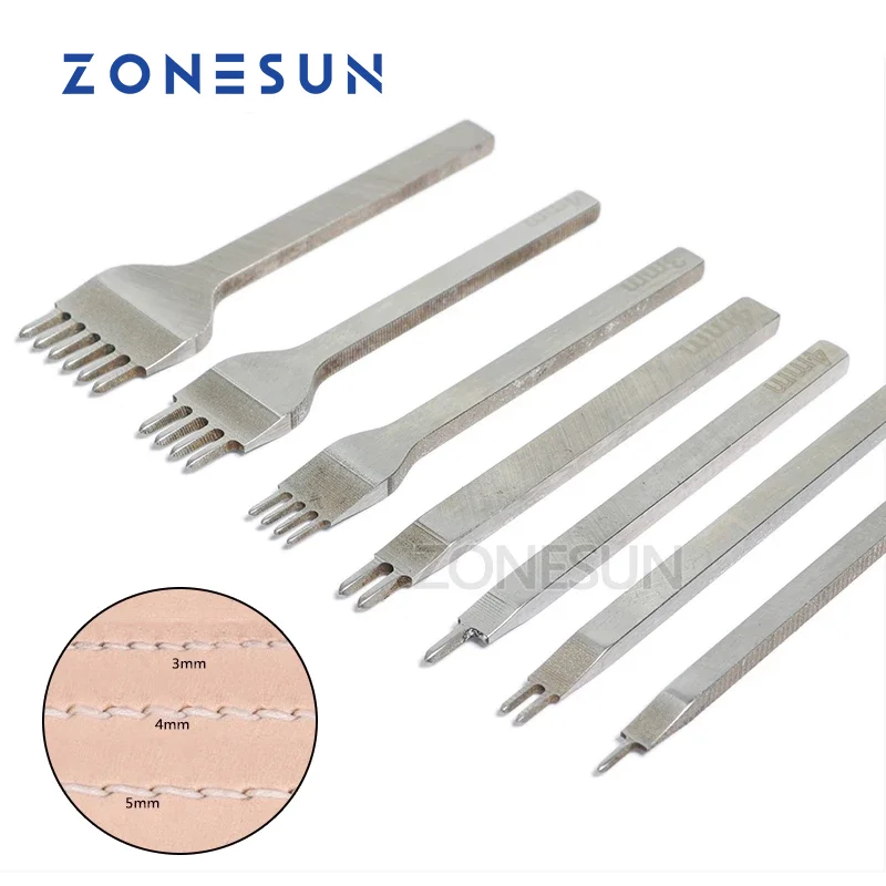 ZONESUN DIY  Tool White Steel Diamond Stitching Chisel Tool Hole Size 2.5mm,distance between the holes 5mm