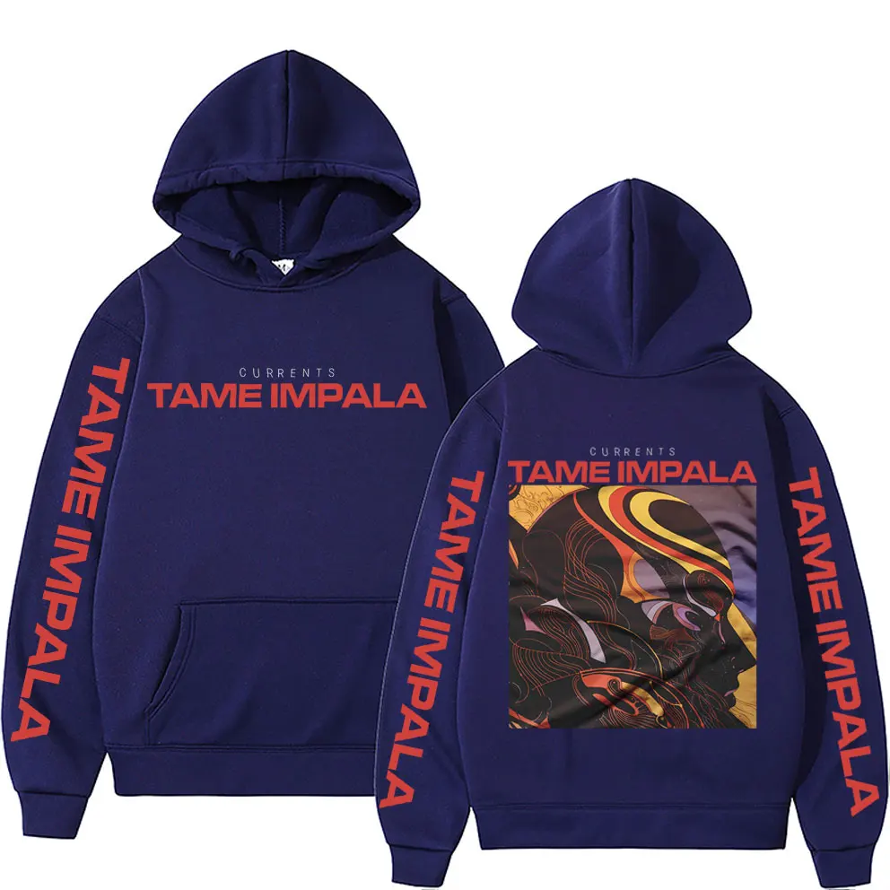 Tame Impala-Hoodie polar para homens e mulheres, impressão dupla face, moletom casual solto, moletom de algodão, streetwear Gothic Rock, moletom masculino