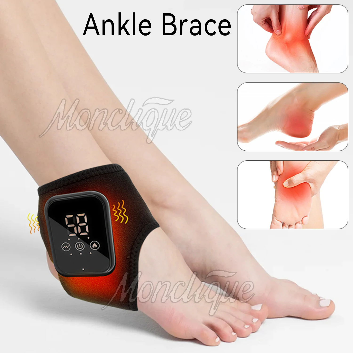 

Electric Ankle Protector Foot Vibration Massager Three-speed Temperature Adjustment USB Plug Ankle Wrist Wrap Muscle Relaxation