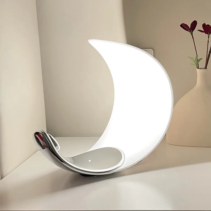 

Moon table lamp Nordic creative gifts plug-in crescent lamp study desk lamp bedroom bedside atmosphere decorative lamp