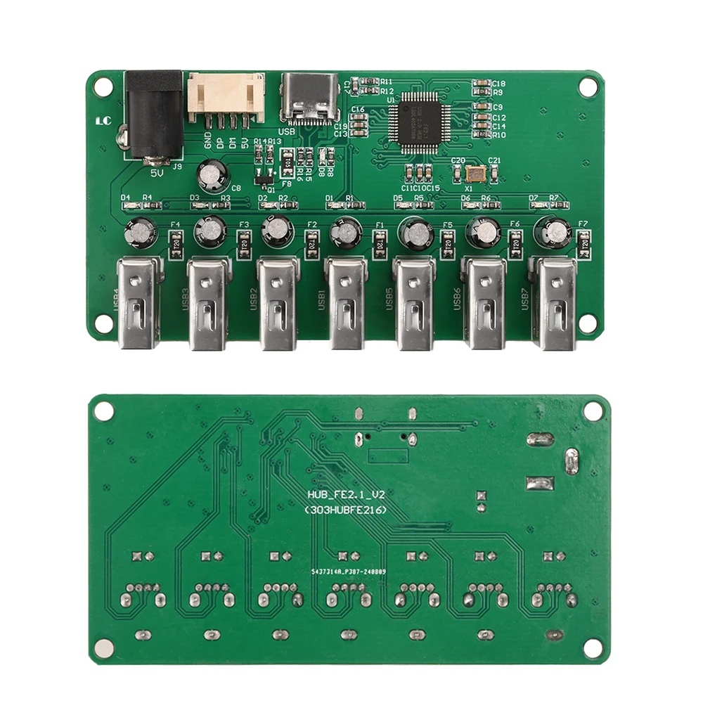 USB 2.0 Hub Module 1-to-7 Port Hub USB Expansion Module Micro USB Port / Type-C Port