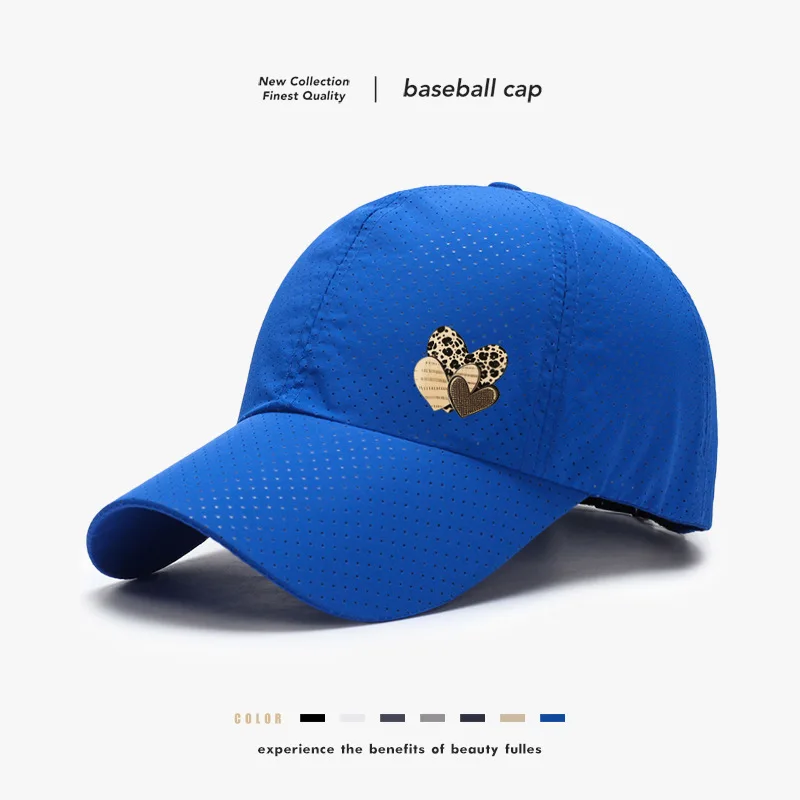 New Quick Drying Ponytail Baseball Cap Heart Symbol Printed Breathable Comfortable Sun Hat Outdoor Fashion Duck Tongue Hat