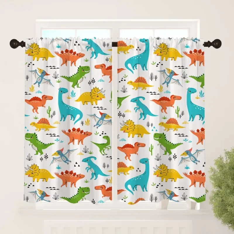 Cartoon Little Dinosaur Pattern Bedroom Curtains Home Children's Room Curtains Cartoon Animal Print Living Room Curtains