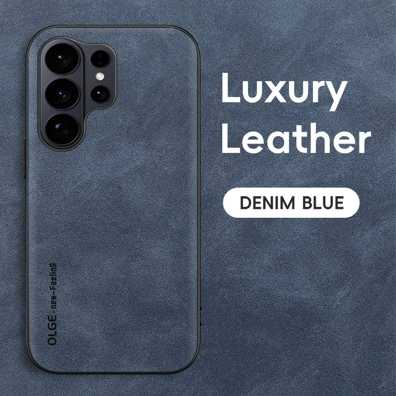 Luxury Sheepskin Leather Phone Case for Samsung Galaxy S26 FE S26 S25 S24 S23 S22 S21 Ultra S20 Plus Shockproof Protect Cover
