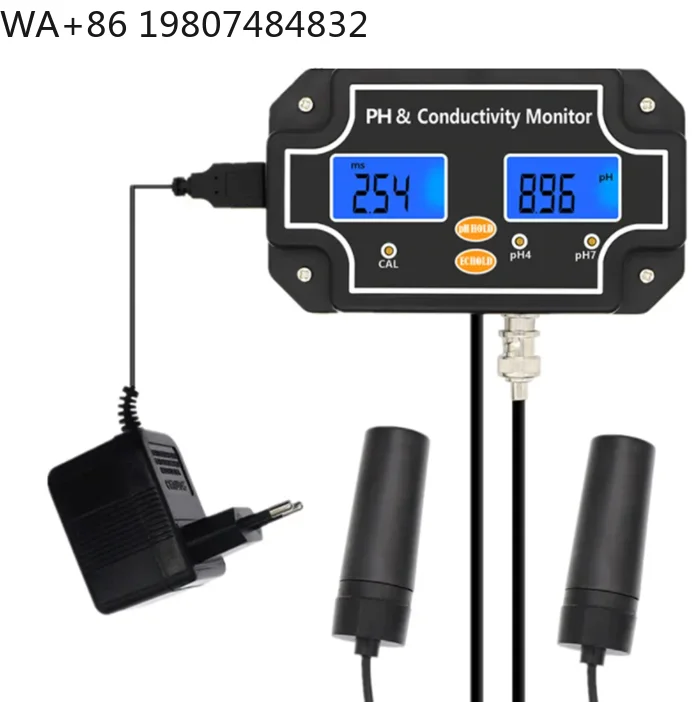 Continuous ing Water Quality Meter PH EC Conductivity Detector Aquarium Fish Tank Online Real-time Analyzer