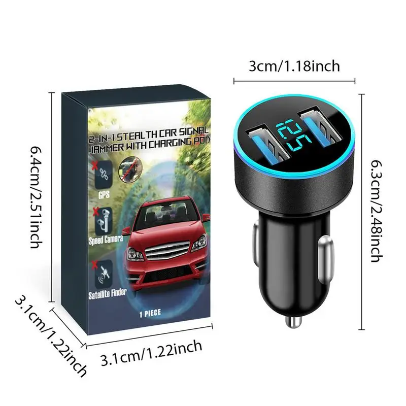 Car Charger Adapter Fast Charging Car Charger LED Adapter Multi-Function Charger With Voltage Display For Cell Phone Camera