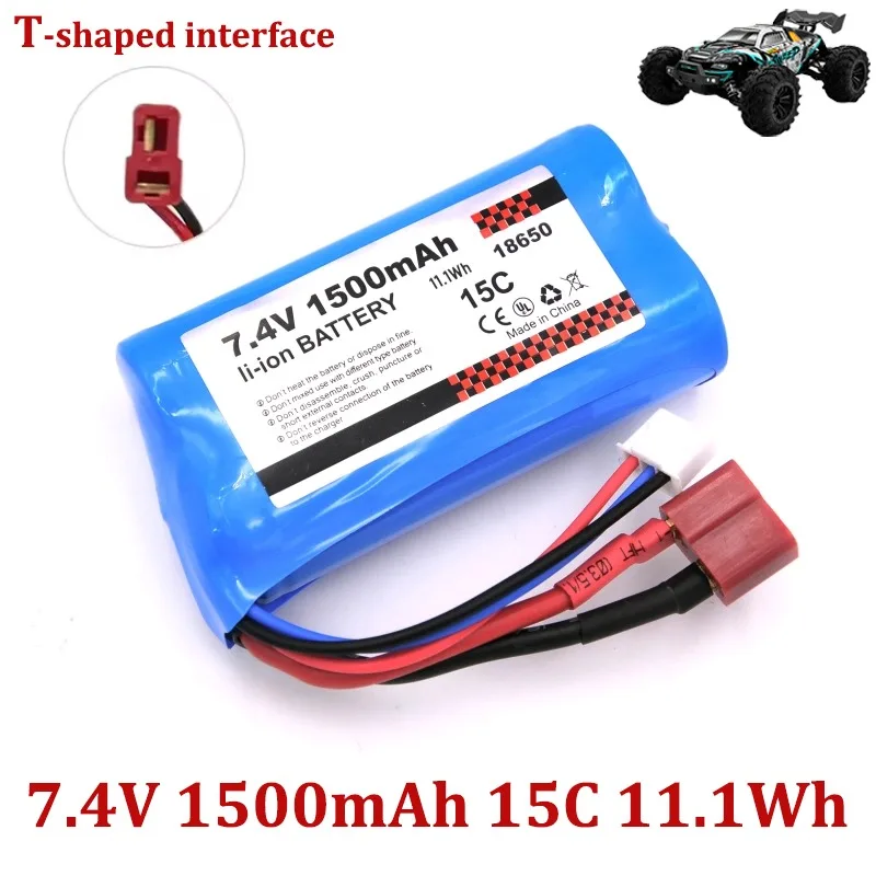 7.4V 1500mAh Li-ion Battery for SCY-16201PRO SCY-16101PRO SCY-16102PRO SCY-16103PRO 1/16 RC Cars Parts 15C 18650