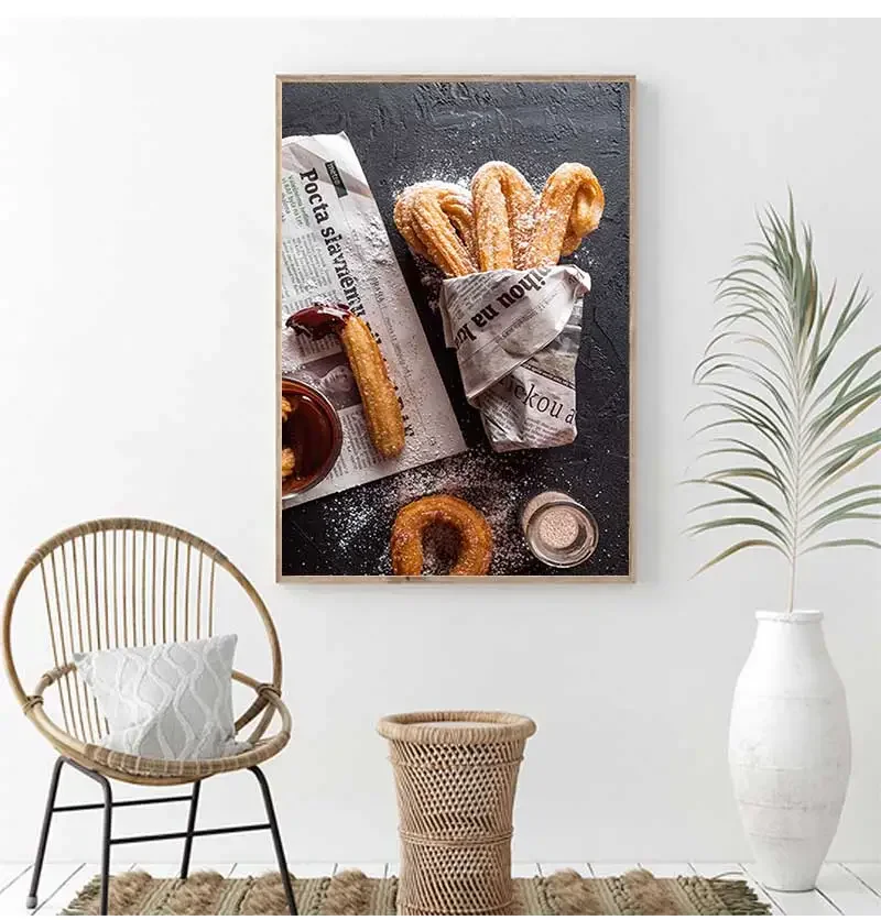 Nordic Tasty Food Canvas Posters Cake Bread Painting Modern Poster Print Wall Art Pictrue for Kitchen Cafe Restaurant Decorat