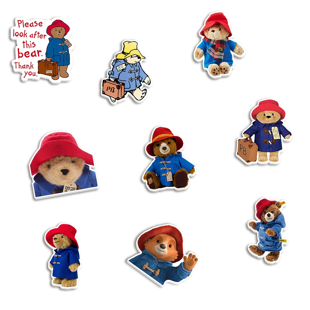 10pcs/lot P Bear W Resin Planar Transparent Glitter Acrylic Flatback for Charms DIY Bow Craft Supplies Phone Case Decorations