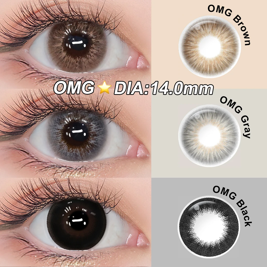 (0.00~-6.00) MAGISTER Lentes de contacto de color OMG de 14.0 mm con graduación que simulan una pupila natural Lentes de contacto de color para ojos de 6 meses